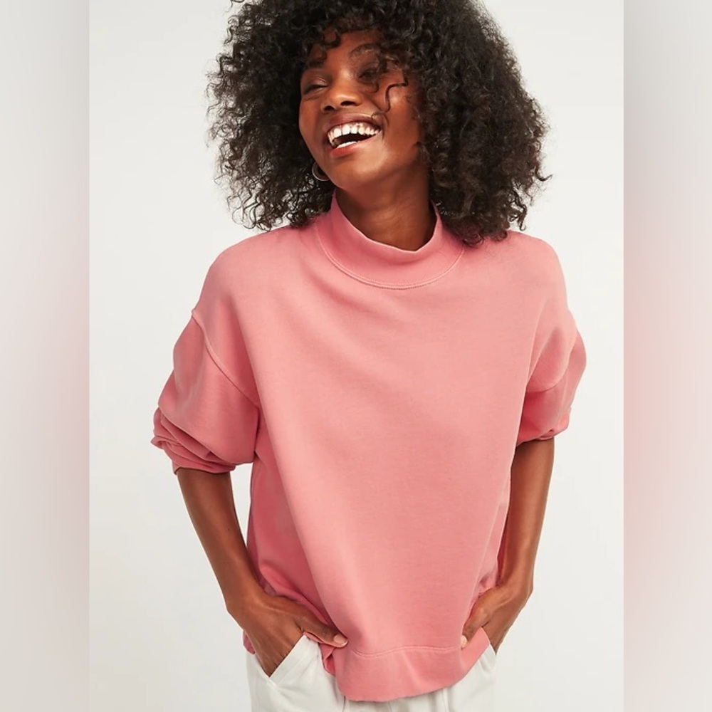 Old Navy Pink Mock Neck Sweatshirt